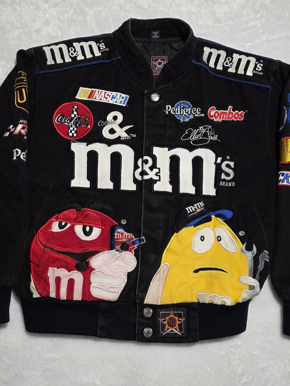 Vintage M&Ms Nascar Racing Jacket Elliot Sadler #38 JH Design Youth Med *RARE*